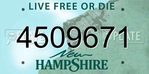 4509671 New Hampshire License Plate