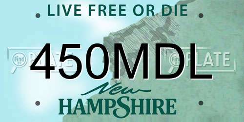 450MDL New Hampshire License Plate