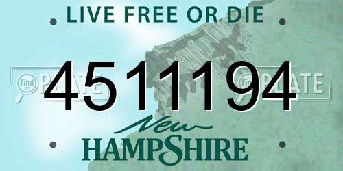 4511194 New Hampshire License Plate