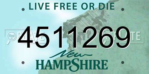 4511269 New Hampshire License Plate