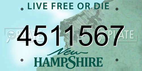 4511567 New Hampshire License Plate