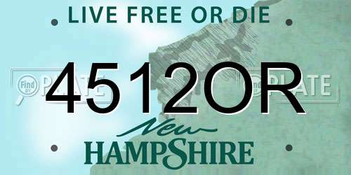 4512OR New Hampshire License Plate