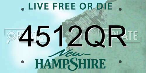 4512QR New Hampshire License Plate