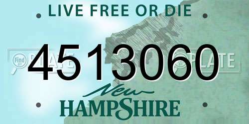 4513060 New Hampshire License Plate