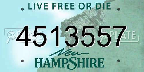 4513557 New Hampshire License Plate