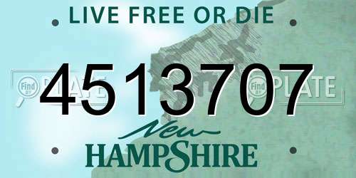 4513707 New Hampshire License Plate