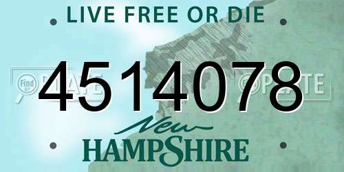 4514078 New Hampshire License Plate