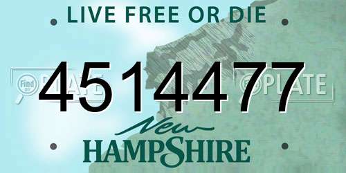 4514477 New Hampshire License Plate