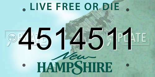 4514511 New Hampshire License Plate
