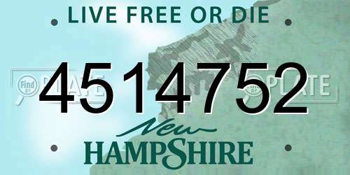 4514752 New Hampshire License Plate
