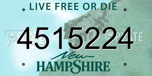 4515224 New Hampshire License Plate