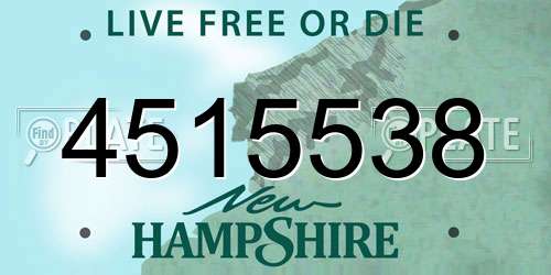4515538 New Hampshire License Plate