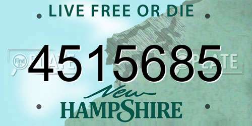 4515685 New Hampshire License Plate