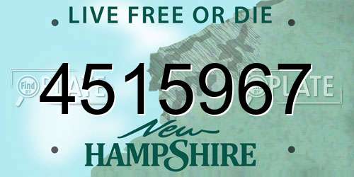 4515967 New Hampshire License Plate