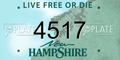4517 New Hampshire License Plate