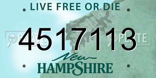 4517113 New Hampshire License Plate