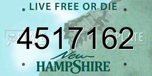 4517162 New Hampshire License Plate