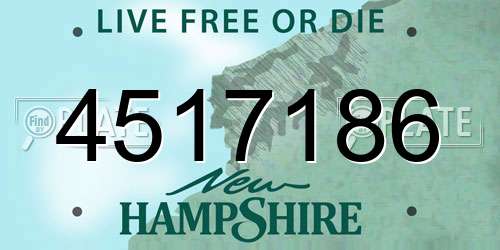 4517186 New Hampshire License Plate