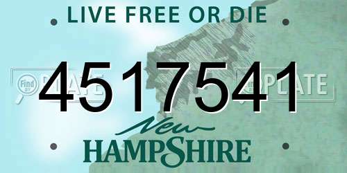 4517541 New Hampshire License Plate
