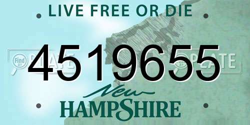4519655 New Hampshire License Plate