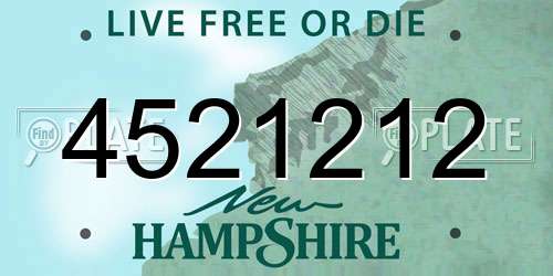 4521212 New Hampshire License Plate