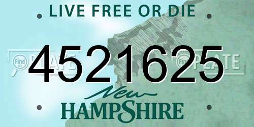 4521625 New Hampshire License Plate