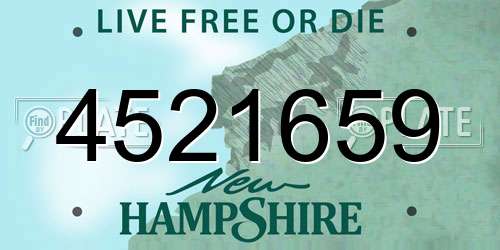 4521659 New Hampshire License Plate