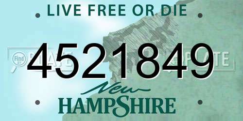4521849 New Hampshire License Plate