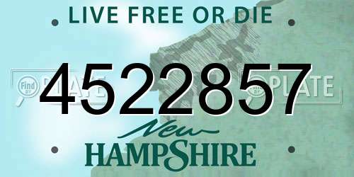 4522857 New Hampshire License Plate