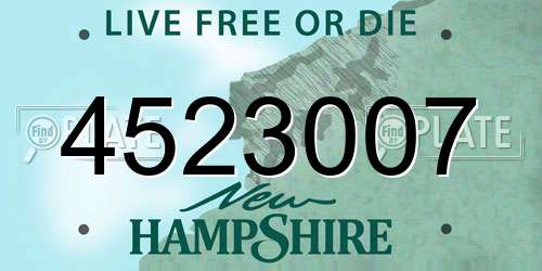 4523007 New Hampshire License Plate