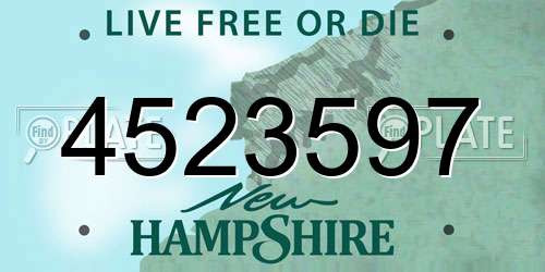4523597 New Hampshire License Plate