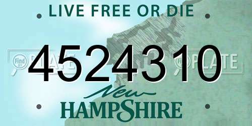 4524310 New Hampshire License Plate