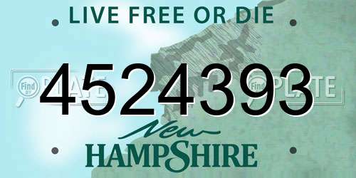 4524393 New Hampshire License Plate