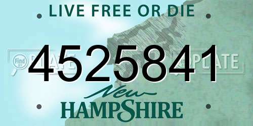 4525841 New Hampshire License Plate