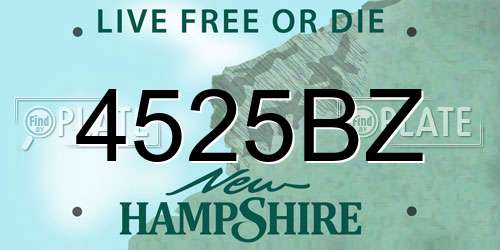 4525BZ New Hampshire License Plate