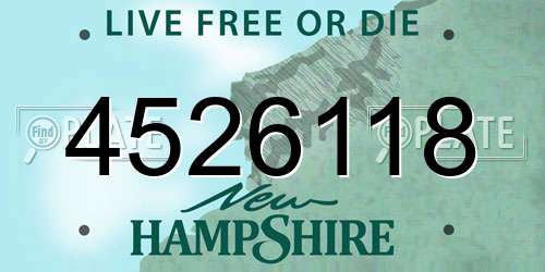 4526118 New Hampshire License Plate