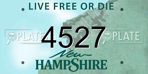 4527 New Hampshire License Plate
