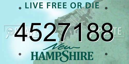 4527188 New Hampshire License Plate