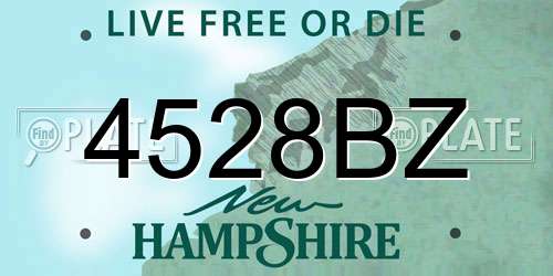 4528BZ New Hampshire License Plate