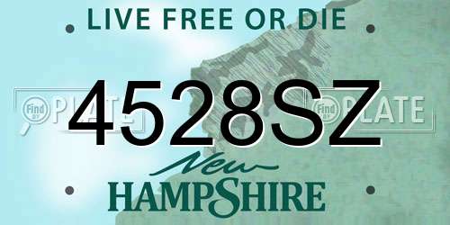 4528SZ New Hampshire License Plate