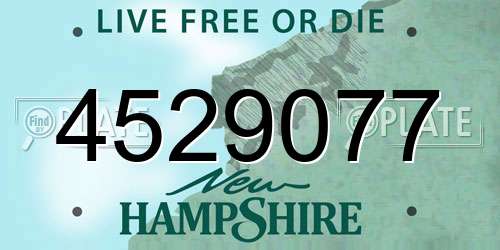 4529077 New Hampshire License Plate