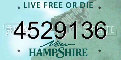 4529136 New Hampshire License Plate