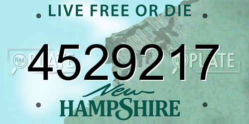 4529217 New Hampshire License Plate