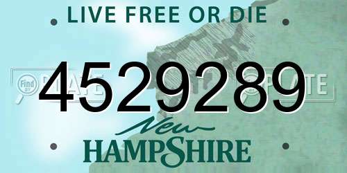 4529289 New Hampshire License Plate