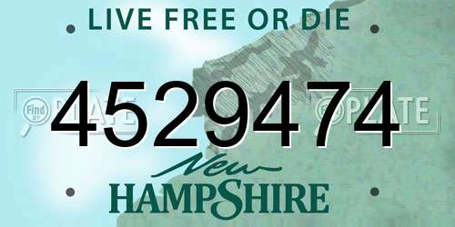 4529474 New Hampshire License Plate