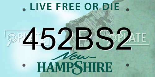 452BS2 New Hampshire License Plate