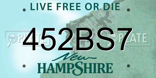452BS7 New Hampshire License Plate