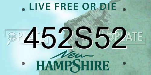 452S52 New Hampshire License Plate