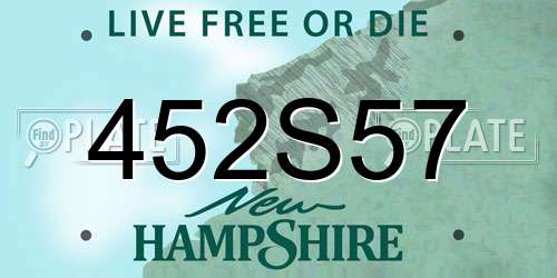 452S57 New Hampshire License Plate