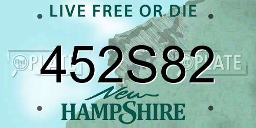 452S82 New Hampshire License Plate